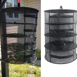 Best Tier Ört Tork, 60cm Hängande Torknät, 20cm Skiktdistans, Hopfällbart Torknät för Hydroponik, Fisk, Ogräs - 1st