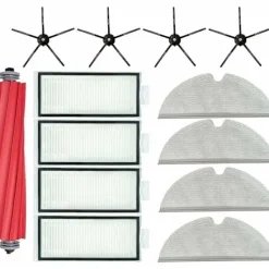 Tillbehör för Roborock Q7 Max + Moppdukar Sidoborstar Huvudborste Xiaomi Svart Dammsugare Reservdelar.