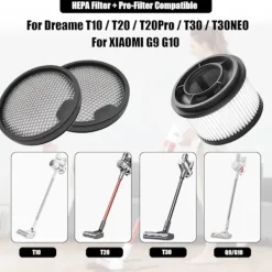 Clearance Tillbehör förfilter + HEPA-filter för Xiaomi G9 G10, för Dreame T10, T20, T30, T20 Pro, T30 NEO, R10, R10 Pro, R20, R20, Z10 Station, filterbyte