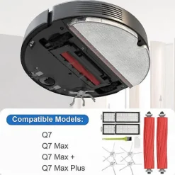 Best Crowned Tillbehör till Q7 / Q7 Max / Q7 / Q7 Plus, borste kit robotdammsugare tillbehör