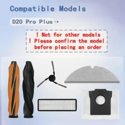 Discount Tillbehörssats för D20 Robotdammsugare Delar Huvudsida Borste Hepa Filter Moppduk Dammpåsar