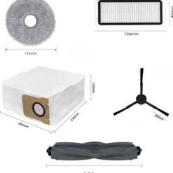 Discount Tillbehörssats för Dreame L20 Ultra/L30 Ultra Dammsugare Huvudborste Sidoborste Hepa Filter Moppduk Dammpåsar Delar