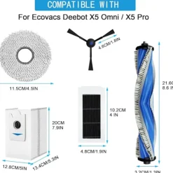 Online INF Tillbehörssats för Ecovacs Deebot X5 Omni & X5 Pro Robotdammsugare