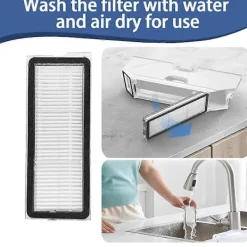 Hot Tillbehörssats för Roborock QV 35A / QR 798 Dammsugare Huvudsidoborste HEPA-filter Moppduk Dammpåse