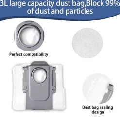 Hot Tillbehörssats för Roborock QV 35A / QR 798 Dammsugare Huvudsidoborste HEPA-filter Moppduk Dammpåse