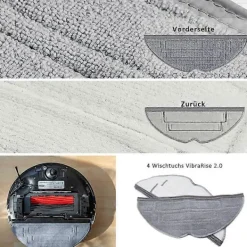 Outlet Tillbehörsset för Roborock S8 Pro Ultra Dammsugare, 1 Dubbelborstsystem Modell Huvudborstar