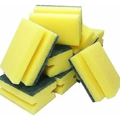 Best Tjock skrubbsvamp, dubbelsidig disk- och rengöringssvamp för kök, badrum och hemstädning (8 st, gul-grön)