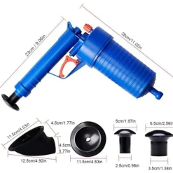 Sale Toalett avloppsrensare, avloppsrensningsverktyg luftset med 4 olika huvuden högtryck