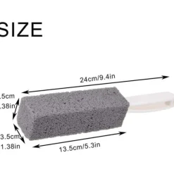 New Toalett Badrum Rengöring Pimpsten Rostfritt Stål Fin Sandborste med Handtag (2 Stycken)