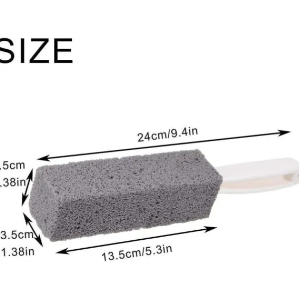 Discount Toalett Badrum Rengöring Pimpsten Rostfritt Stål Fin Sandborste med Handtag (2-pack)_yux