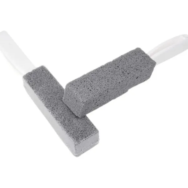 Discount Toalett Badrum Rengöring Pimpsten Rostfritt Stål Fin Sandborste med Handtag (2-pack)_yux