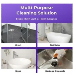 New Toalettrengöring, Insta-Action Fizzclean-skum för skinande ren toalett, Eliminerar fläckar på 20 min, Skrubbfri rengöring, Kraftfull djuprengöring