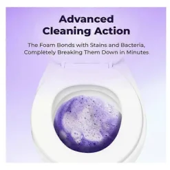 New Toalettrengöring, Insta-Action Fizzclean-skum för skinande ren toalett, Eliminerar fläckar på 20 min, Skrubbfri rengöring, Kraftfull djuprengöring