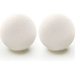 Torkbollar 100% Naturliga Ullbollar för Tvätt - Sköljmedel Återanvändbara Torkbollar Hypoallergena Miljövänliga Pack of 2