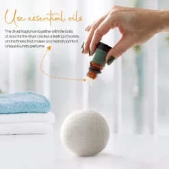 Torkbollar 100% Naturliga Ullbollar för Tvätt - Sköljmedel Återanvändbara Torkbollar Hypoallergena Miljövänliga Pack of 2