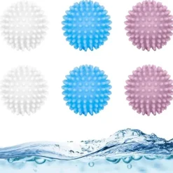 Clearance Torkbollar, 6 st Blå Tvättbollar, Torktumlare Bollar Återanvändbar Mjukgörare Boll för Kläder Mindre Statisk Vidhäftning (3 Färger)