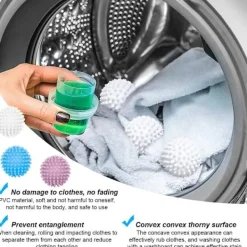 Clearance Torkbollar, 6 st Blå Tvättbollar, Torktumlare Bollar Återanvändbar Mjukgörare Boll för Kläder Mindre Statisk Vidhäftning (3 Färger)