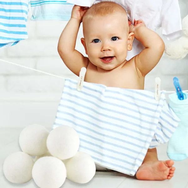 New INF Torkbollar av ull 3 cm 6-pack S Vit