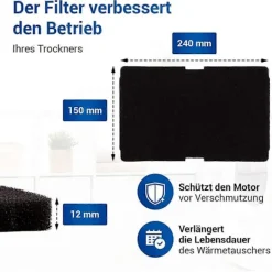 New Torkfilter 2964840100, Luddfilter DE8635Rx DS7512Pa Kompatibelt med torktumlare, 10-pack ersättningsfilter