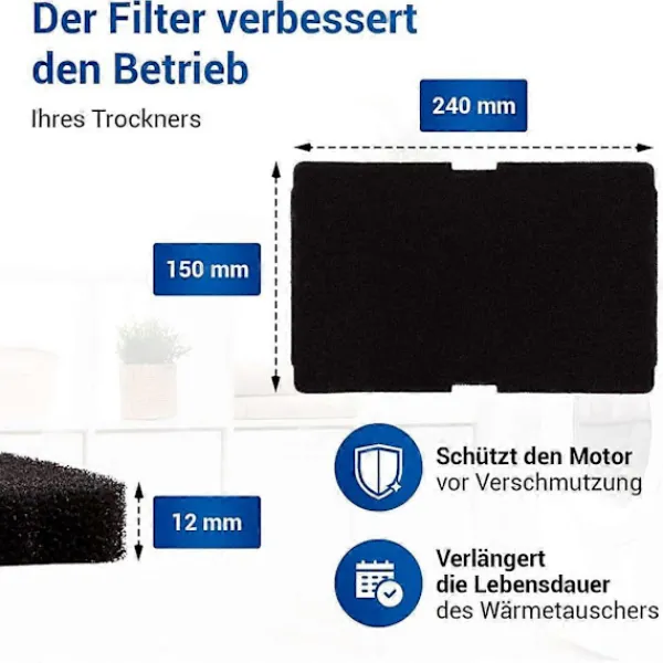 New Torkfilter 2964840100, Luddfilter DE8635Rx DS7512Pa Kompatibelt med torktumlare, 10-pack ersättningsfilter