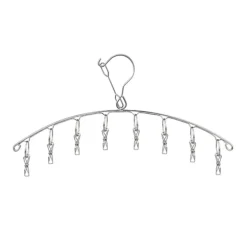 Torkklämma i rostfritt stål, 3-pack, med 8 klämmor för strumpor, Un