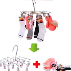Discount Torkställ i rostfritt stål, torkställ med 18 klämmor för underkläder, strumpor, behå, trosor, handskar, vindtätt, hopfällbart, bärbart, snabbt 1 | Fyndiq Green