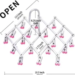 Discount Torkställ i rostfritt stål, torkställ med 18 klämmor för underkläder, strumpor, behå, trosor, handskar, vindtätt, hopfällbart, bärbart, snabbt 1 | Fyndiq Green