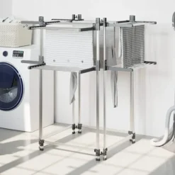 Best vidaXL Torkställ 107x107x120 cm aluminium