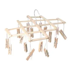 Sale Torkställning i bambu för kläder, torkställning för underkläder, torkställning för strumpor, hängande torkställning i bambu 42*18cm