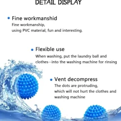 Torktumlare bollar, 8 tvättbollar, återanvändbar tvättboll Accelererad