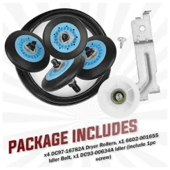 Sale Torktumlare Reparationssats Inkluderar Dc97-16782a Torktumlare Trumrulle & Dc93-00634a Torktumlare Spännrulle & 6602-0016