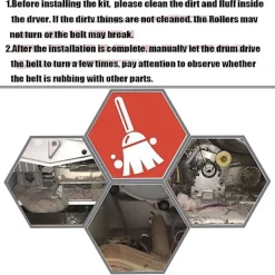 Best Torktumlarens Remrulle-Kit för Whirlpool Kenmore WPW10314173 W10314171 4392065 WP4392065 691366 341241 349241T