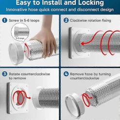 Hot FMYSJ Torktumlarkontakt, Twist Lock Torktumlarslang Ventilationskit Med Snabbkopplingsfunktion, Väggplatta Passar 4-tums Kanaler (FMY)