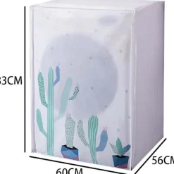 Sale Blue dream Torktumlaröverdrag, Vattentätt Tvättmaskinsöverdrag, Dammtätt PEVA Tvättmaskinsöverdrag Lämplig för 6-8 kg Trumtvättmaskiner och Torktumlare (60*56*83cm, Kaktus) | Fyndiq