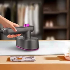 Hot Travel Steamer Mini Strykjärn för Kläder Bärbar Mini Strykmaskin Garment Steamer för Hem EU Plug-A Silver Gray