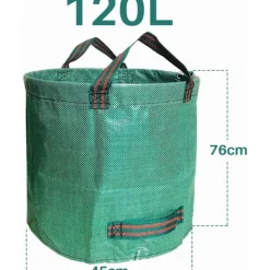 Trädgårdsavfallspåsar 120L x 2 Kraftiga trädgårdspåsar, återanvändbara trädgårdssäckar med handtag, idealiska för att samla trädgårdsavfall, växtavfall, gräs och löv 120L | Fyndiq