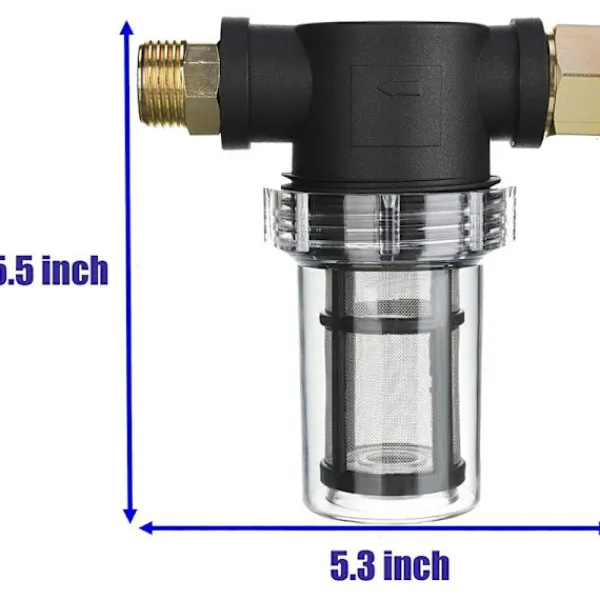 Trädgårdsslangfilter för högtryckstvättens vatteninlopp, sedimentfilter, 40 mesh sil, extra 100 mesh