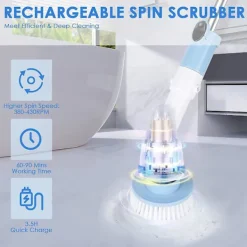 Hot Trådlös Elektrisk Mopp med Långt Handtag Hushållsrengöringsverktyg Bärbar Snurrande Skrubb