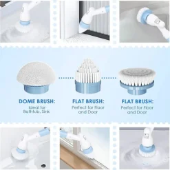 Hot Trådlös Elektrisk Mopp med Långt Handtag Hushållsrengöringsverktyg Bärbar Snurrande Skrubb