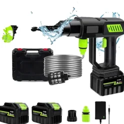New OEM Trådlös Högtryckstvätt, 1000W Effekt, 980psi Tryck, 6-i-1 Munstycken,2 Batteri, Elektrisk