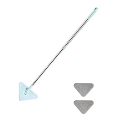 Clearance Tre Plattor av Platt Tyg (Orange) Infällbar Mikrofiber Golvmopp, Våt- och Torrsopare Laminatträ Kakel