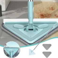 Clearance Tre Plattor av Platt Tyg (Orange) Infällbar Mikrofiber Golvmopp, Våt- och Torrsopare Laminatträ Kakel