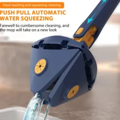 Online Triangel Mopp 360° Roterbar Justerbar Mopp för Golv, Vägg, Fönster, Tak, Sprickor, Hörn, Våt & Torr Rengöring, Vit