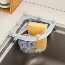 New Triangulär avloppsfilterställ sopsäck set engångs anti-blockerande papperskorg filter nätpåse kök diskho sopor filter nät 1 st (grå)