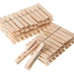 Hot AIZHENCHEN Träklädnypor, stora, naturträ, 100-pack, 5,8 cm, rostfria, för klassrum och pyssel