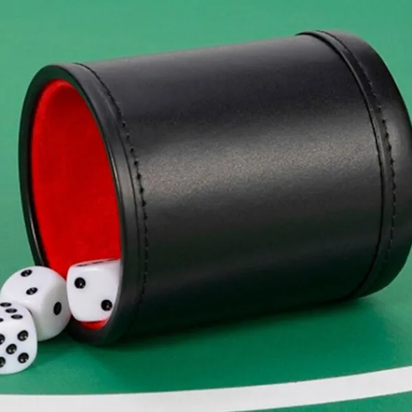 New unbranded Tärningsbehållare Tärningsspel Del Tärningsskakare Behållare PU Läder Barverktyg