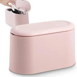 Sale CL Tryckknapp Liten Rosa Papperskorg 0.5L