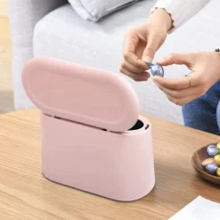 Sale CL Tryckknapp Liten Rosa Papperskorg 0.5L