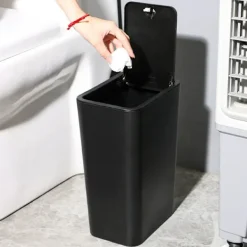 Discount Trycklock soptunna, avfallsbehållare, återvinningskärl 10L (vit)