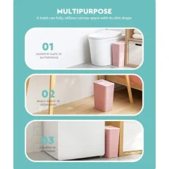 Sale Trycklock Soptunna Papperskorg Avfallsbehållare, Återvinningskorg 10L (Vit)